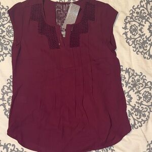 NWT Elegant Burgundy Women's Top sz Small